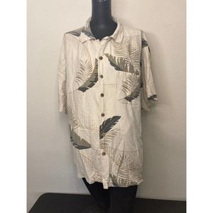 ST JOHNS BAY Washable Silk Shirt Palm Button XXL